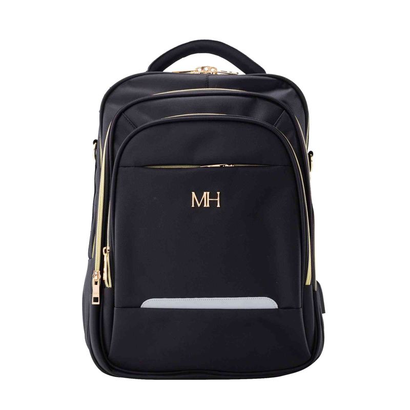 Morral 3 cremalleras compacto negro oro indianapolis Mario Hernandez