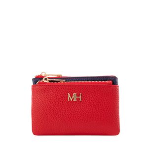 Monedero llavero doble zip rojo azul Sarah