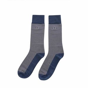 Medias rayas extrafina azul petroleo larga MH Socks